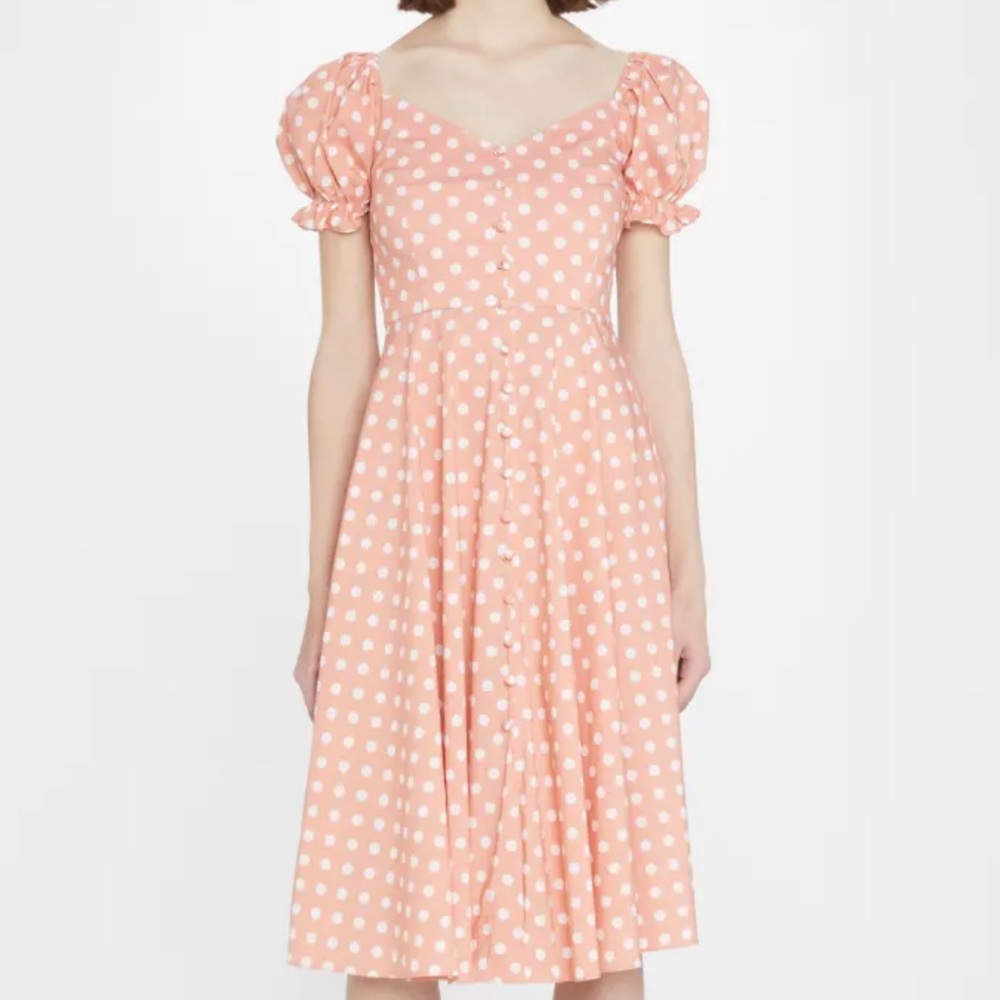 CAROLINE CONSTAS
Savannah Puff-Sleeve Polka-Dot Midi Dress